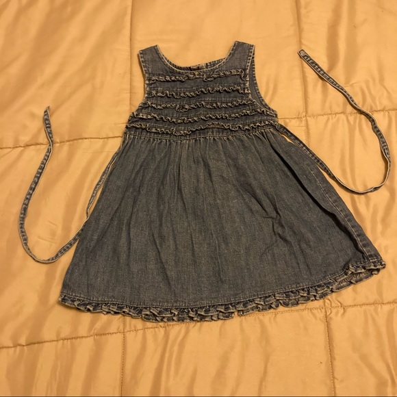 TALBOTS KIDS Blue Denim Ruffled Dress Girls 18months - Picture 11 of 14